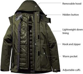 img 2 attached to 🧥 Stay Warm and Dry This Winter with Wantdo Men's 3 in 1 Down Jacket - Waterproof Ski Jacket, Winter Coat, Snow Jacket - Thicken Parka