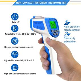 img 2 attached to 🌡️ HOLDPEAK 981C Non Contact Digital Laser Infrared Thermometer -58 to 1022℉ (-50 to 550℃) with 9V Battery, Instant-Read, Data Hold, High/Low Temperature Warning