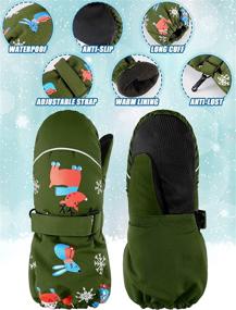 img 1 attached to 🧤 Unisex Waterproof Ski Mittens for Kids - Winter Warm Snow Gloves for Boys and Girls