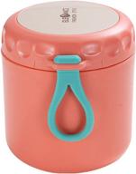 agratu thermos kids hot food lunch box with spoon - leak proof insulated containers for kids - 430ml pink insulated lunch container for hot food логотип