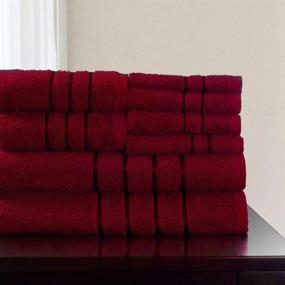img 1 attached to 🛁 Luxurious 8 Piece Plush Bath Towel Set - 100% Cotton - Burgundy