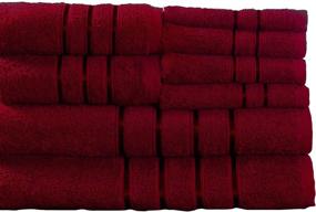 img 2 attached to 🛁 Luxurious 8 Piece Plush Bath Towel Set - 100% Cotton - Burgundy