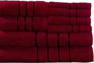🛁 luxurious 8 piece plush bath towel set - 100% cotton - burgundy logo