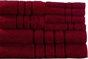 img 3 attached to 🛁 Luxurious 8 Piece Plush Bath Towel Set - 100% Cotton - Burgundy