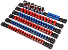 img 4 attached to 🔌 Efficient Socket Organization: CASOMAN 6PC ABS Socket Organizer Set - 1/4, 3/8, and 1/2-Inch Sizes (Premium Quality, Blue & Red)