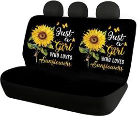 img 4 attached to Upetstory Sunflower Car Back Seat Covers Set Of 2
