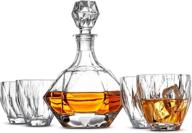 premium 5-piece european style whiskey decanter and glass set - elegant diamond design - magnetic gift box included - ideal for scotch, bourbon, and more logo