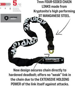 img 3 attached to 🔒 Black Kryptonite Keeper 785 Bike Lock: Integrated Bicycle Lock Chain, 33.5-Inch