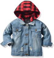 👶 jmoory baby boys denim jacket: trendy toddler zipper hoodie jeans top logo