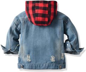 img 3 attached to 👶 JMOORY Baby Boys Denim Jacket: Trendy Toddler Zipper Hoodie Jeans Top