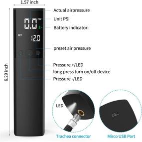 img 3 attached to Smart Portable Electric Ball Pump - Fast Inflation for Football, Basketball, Volleyball & ⚽️ More - Accurate Pressure Gauge, Digital LCD Display - Includes 2 Needles and 1 Nozzle