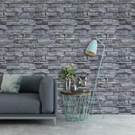 🧱 grey brick peel and stick wallpaper | 17.7"x236" | 3d brick self adhesive removable | waterproof backsplash wall paper | shelf drawer liner vinyl film логотип