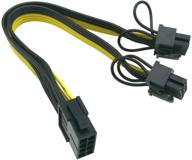 💻 comeap cpu to gpu splitter cable (pack of 2) for graphics card & btc miner - 8 pin female to dual pcie 8 pin (6+2) male - 9-inch (23cm) length logo