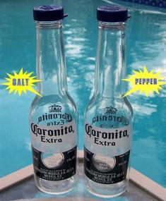 img 2 attached to 🧂 Corona Salt and Pepper Shakers - (1 Pair of 7oz Coronita Extra Bottles and Caps)