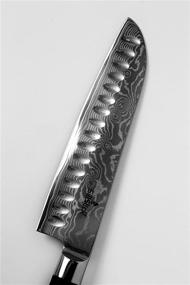 img 3 attached to 🔪 Нож Santoku из японской стали VG10 дамасского типа 7,25" от SiliSlick - Нож для кухни Gyutou