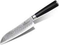 🔪 нож santoku из японской стали vg10 дамасского типа 7,25" от silislick - нож для кухни gyutou логотип