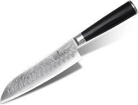 img 4 attached to 🔪 Нож Santoku из японской стали VG10 дамасского типа 7,25" от SiliSlick - Нож для кухни Gyutou