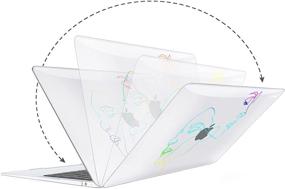 img 1 attached to 🖥️ Clear Laser Colorful Hard Shell Case for MacBook Air 13 Inch 2021-2018 Release - G JGOO Compatible: A2337 A2179 A1932 with Touch ID - Includes Keyboard Cover & Screen Protector - MacBook Air M1 Case