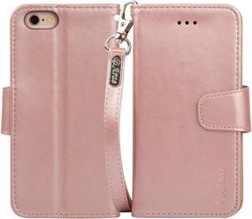 img 2 attached to 📱 Arae iPhone 6s / iPhone 6 Wallet Case - Premium PU Leather, Wrist Strap, Kickstand, Card Pockets - Rosegold 4.7 inch