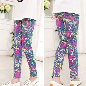 img 2 attached to Zumou Flower Stretch Leggings: Vibrant Girls' Clothing with Print Designs