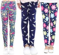 zumou flower stretch leggings: vibrant girls' clothing with print designs logo