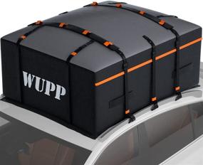 img 4 attached to 🚗 WUPP Car Rooftop Cargo Carrier Bag, Expandable 15-19 Cubic Feet Waterproof Roof Rack Bag with Anti-Slip Mat | Heavy Duty 600D Oxford Soft Car Roof Bag for Vehicles with or without Rack