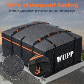 img 1 attached to 🚗 WUPP Car Rooftop Cargo Carrier Bag, Expandable 15-19 Cubic Feet Waterproof Roof Rack Bag with Anti-Slip Mat | Heavy Duty 600D Oxford Soft Car Roof Bag for Vehicles with or without Rack