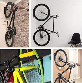 img 3 attached to 🚲 Hanging Bike Rack Garage Wall Mount - Space-saving Storage System for 2 Bikes | Vertical Bike Hook for Indoor Shed | Holds Up to 66 lbs | Easy Hang & Detach | Includes Screws