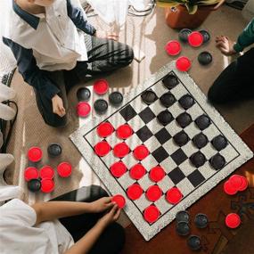 img 2 attached to 🏞️ Reversible Indoor Outdoor Family Checkers Set