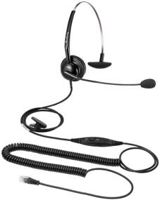 img 4 attached to Corded Telephone Headset with Noise Cancelling Microphone - Mic Mute, Volume Control - Jabra Compatible for Avaya, Polycom, Nortel - RJ9 Connection