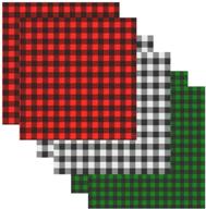 🎄 christmas buffalo plaid vinyl fabric sheets - set of 6, 12×12 inches | classic plaid adhesive iron-on patches | thermal transfer heat transfer cloth sheets | 3 color options logo