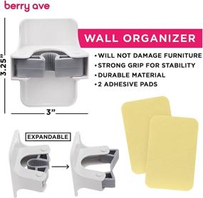img 3 attached to Berry Ave Broom Holder & Mop Grippers [5-Pack]: Self Adhesive Wall Mount Tool Organizers - Kitchen, Garage, Laundry Room Storage Solution - Anti-Slip Hanger for Brooms, Mops, Rakes, Dustpans (White)