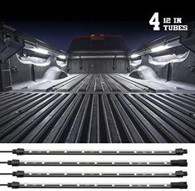 img 1 attached to White Truck Bed Tool Box Light Kit - 🔦 2nd Generation with Auto-off Delay Switch, Includes 4x 12-inch Tubes