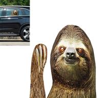 🦥 sloth car decal for left side window - fun & easy removal, no residue cling sticker for vehicles logo