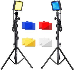 img 4 attached to 📸 PHOPIK Dimmable LED Video Lights 5600K, 2-Pack with Adjustable Tripod Stand & Color Filters - Continuous Photography Lighting for Webcam, Zoom, Streaming, YouTube, TikTok, Photography Lighting