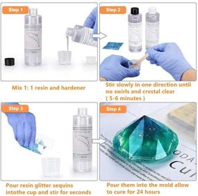 img 1 attached to 🔮 Premium 1000ml Epoxy Resin Kit - Crystal Clear Casting Resin with Droppers, Gloves, Sticks, Glitter - Ideal for Tumblers, Jewelry, DIY Crafts & Molds