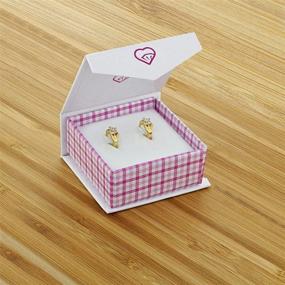 img 1 attached to Elegant Gold Plated Flower CZ Huggie Earrings for Young Girls - A Radiant Jewelry Gift for Birthdays or Holidays