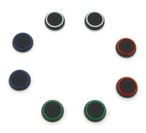 img 3 attached to 🎮 Enhance Your Gaming Experience with 4 Pair / 8 Pcs Silicone Thumb Grip Stick Analog Joystick Cap Cover for PS3/PS4/Xbox 360/Xbox One Controllers - Black