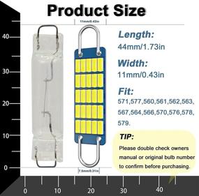 img 3 attached to 🔆 Лампочка Anourney 561 Led - супер яркая, белая, с чипсами 4014 - 44 мм, жесткая петля, лампочки типа фестун - светильники для автомобиля, карты салона и освещения купе - набор из 4-х штук