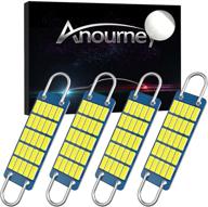 🔆 лампочка anourney 561 led - супер яркая, белая, с чипсами 4014 - 44 мм, жесткая петля, лампочки типа фестун - светильники для автомобиля, карты салона и освещения купе - набор из 4-х штук логотип