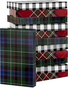 img 4 attached to 🎁 Hallmark Plaid Shirt Box Bundle (12 Boxes, 3 Designs) for Christmas, Hanukkah, Birthdays & Father's Day