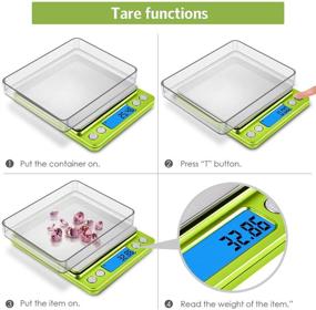 img 1 attached to KeeKit 500g Digital Pocket Scale with 2 Trays 🥦 – High Accuracy Multifunction Food Scale for Kitchen – Green