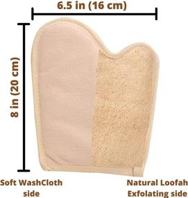 img 2 attached to 🧤 2 Exfoliating Body Scrubber Loofah Mittens - All-Natural Egyptian Bath & Shower Exfoliating Washcloth, Eco-Friendly and Biodegradable Luffa Sponge for Face, Back & Body