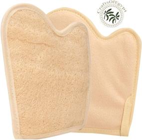 img 4 attached to 🧤 2 Exfoliating Body Scrubber Loofah Mittens - All-Natural Egyptian Bath & Shower Exfoliating Washcloth, Eco-Friendly and Biodegradable Luffa Sponge for Face, Back & Body