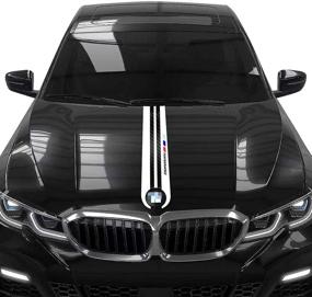 img 4 attached to Повысьте спортивный вид своего BMW X M с помощью наклеек на переднюю капот автомобиля и задний багажник из карбонового волокна KeeForthewin в сочетании с белым нижним+карбоновым волокном.