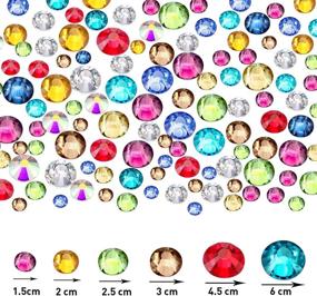 img 2 attached to 💎 TecUnite 2000 Pieces Flat Back Gems Round Crystal Rhinestones Assortment (1.5-6 mm), Including Pick Up Tweezer and Rhinestones Picking Pen, for Crafts, Nail Art, Face Art, Clothing, Footwear, Bags, and DIY Projects - Multicolors