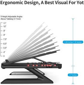 img 2 attached to 📱 Подставка для ноутбука Olmaster - Многоугольная регулируемая складная подставка с тепловентиляцией, эргономичный подъемник для MacBook, Air, Pro, Surface Laptop (9-15.6 дюйма)