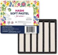 ha shi non toxic soft pastels set for professionals - square chalk pastel assorted colors (6 sticks white) logo