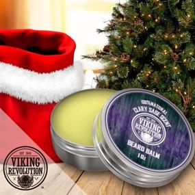 img 3 attached to 🧔 Clary Sage Beard Balm: Styles, Strengthens & Softens Beards and Mustaches - Argan & Jojoba Oils Infused Leave-in Conditioner Wax for Men by Viking Revolution