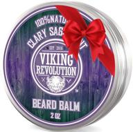 🧔 clary sage beard balm: styles, strengthens & softens beards and mustaches - argan & jojoba oils infused leave-in conditioner wax for men by viking revolution logo